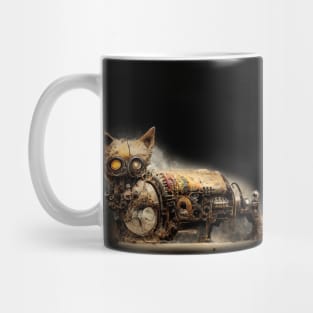 Dieselpunk cat artwork, steampunk cat artwork Mug